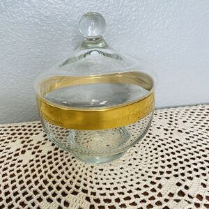 Mid Century Modern 1950’s Glass Candy Dish Apothecary Jar Retro